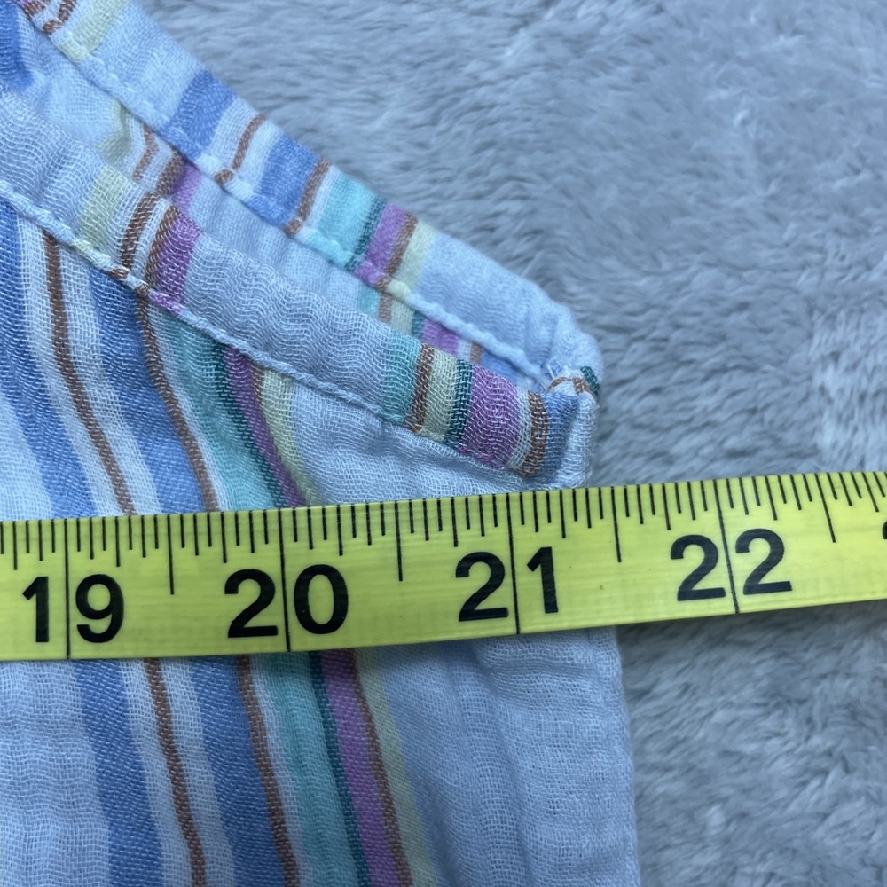 Natural Reflections Womens Gauze Tiered Maxi Dress Size L Pastel Stripe V Neck - Picture 8 of 9